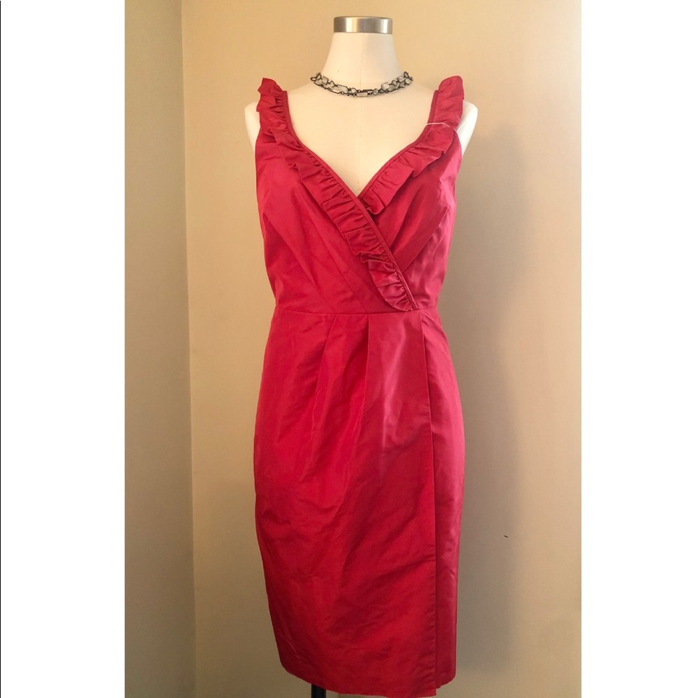 NWT Elyse Dress in Silk Taffeta // Bright Poppy